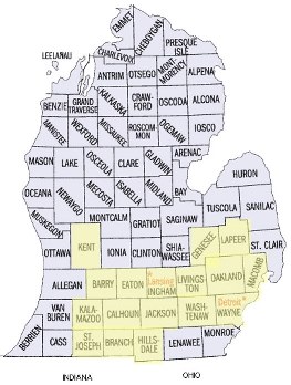 Michigan County map
